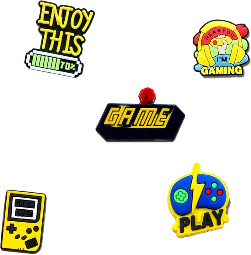 BULKITEM 25 Pcs Gamer, Summer, Nurse, Pink, Hunting, Black,USA american flag crocs,Shoe Charms, Cute Shoe Accessories Gifts Charms for Teens Kids Adults - Image 5